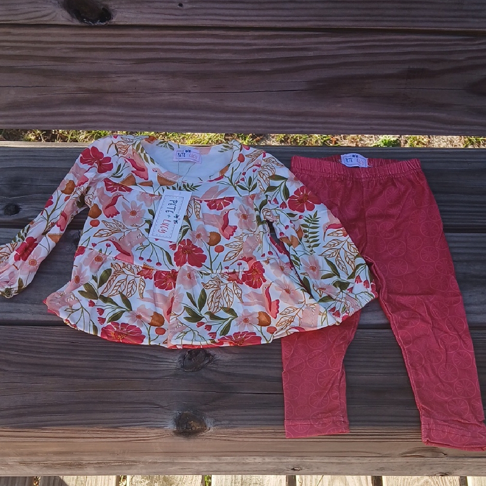 Floral Kids Matching Set - Pink and White